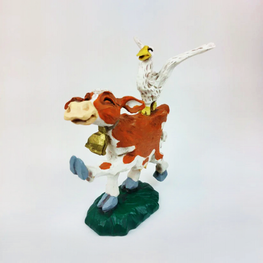 David Frykman Collectible Figurine - The Old Farmer with Cow and Goose