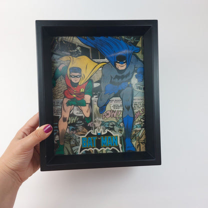 Batman & Robin 3D Lenticular Marvel Heros Retro Picture frame, See The Pictures