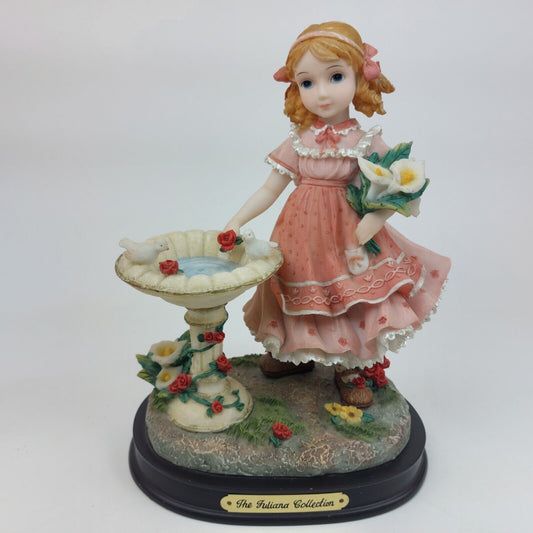 Juliana Collection Decorative Figurine Girl with Doves Porcelain Pink Dress