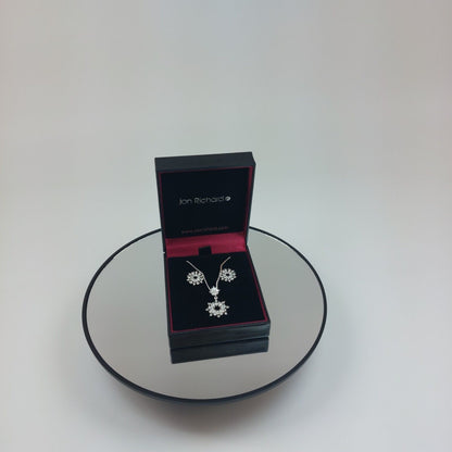 Alan Hannah Devoted Jon Richard Snowflake Necklace And Earings Set, See The Box