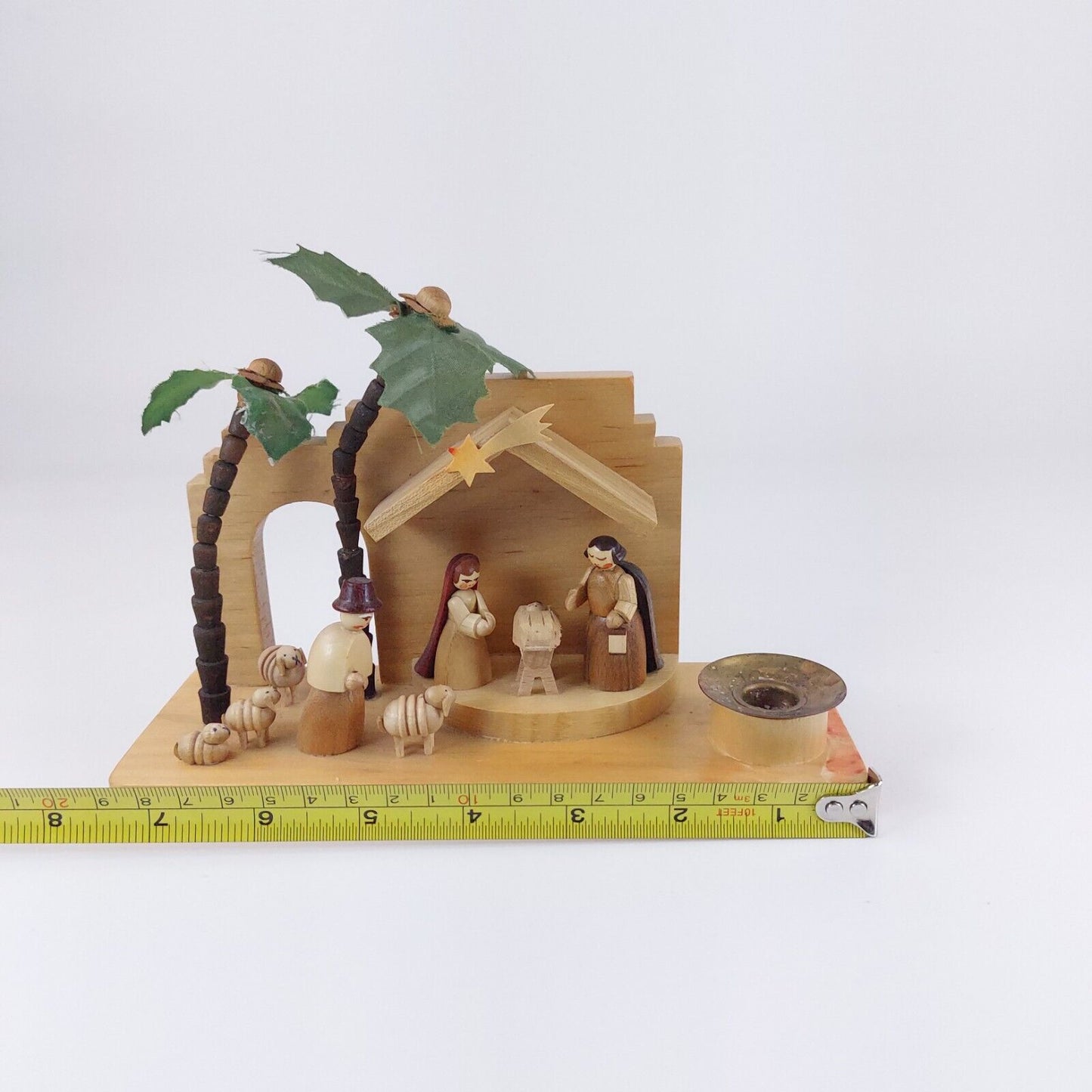 Glässer Richard Erzgebirge Wood Nativity Set Oriental- German made-Candle holder