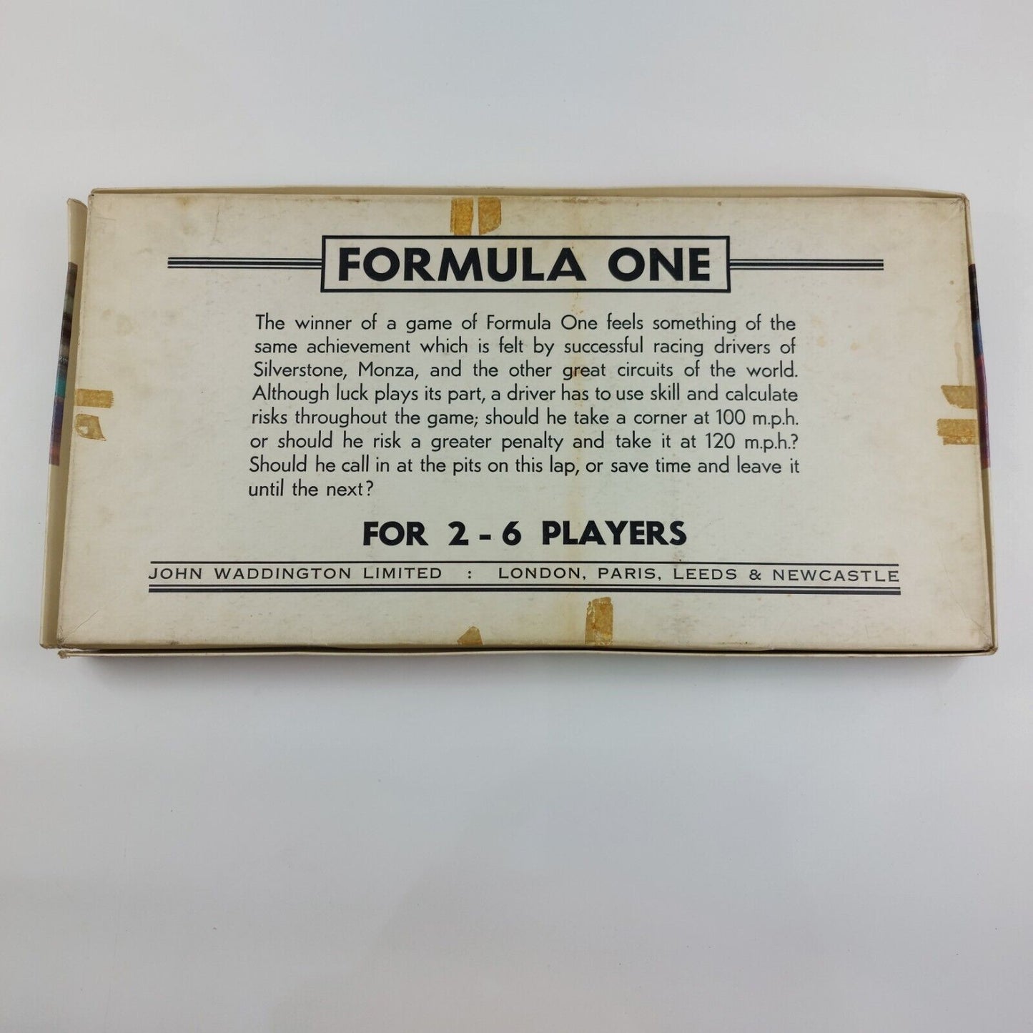 1962 Waddingtons Formula 1 Motor Car Racing Board Game 1st Edition