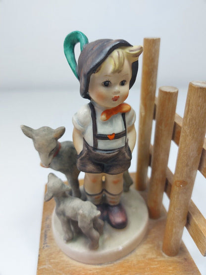 Goebel M.I. Hummel Bookends - Little Goat Herder & Feeding Time Figurines - HUM