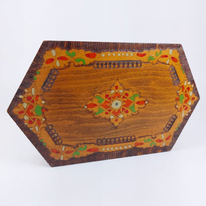 Vintage Bulgarian Hand-Painted Wooden Jewelry Box