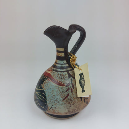 Handmade Greek Pottery Vase 10cm – Museum Replica, Hand-Painted Traditional Art