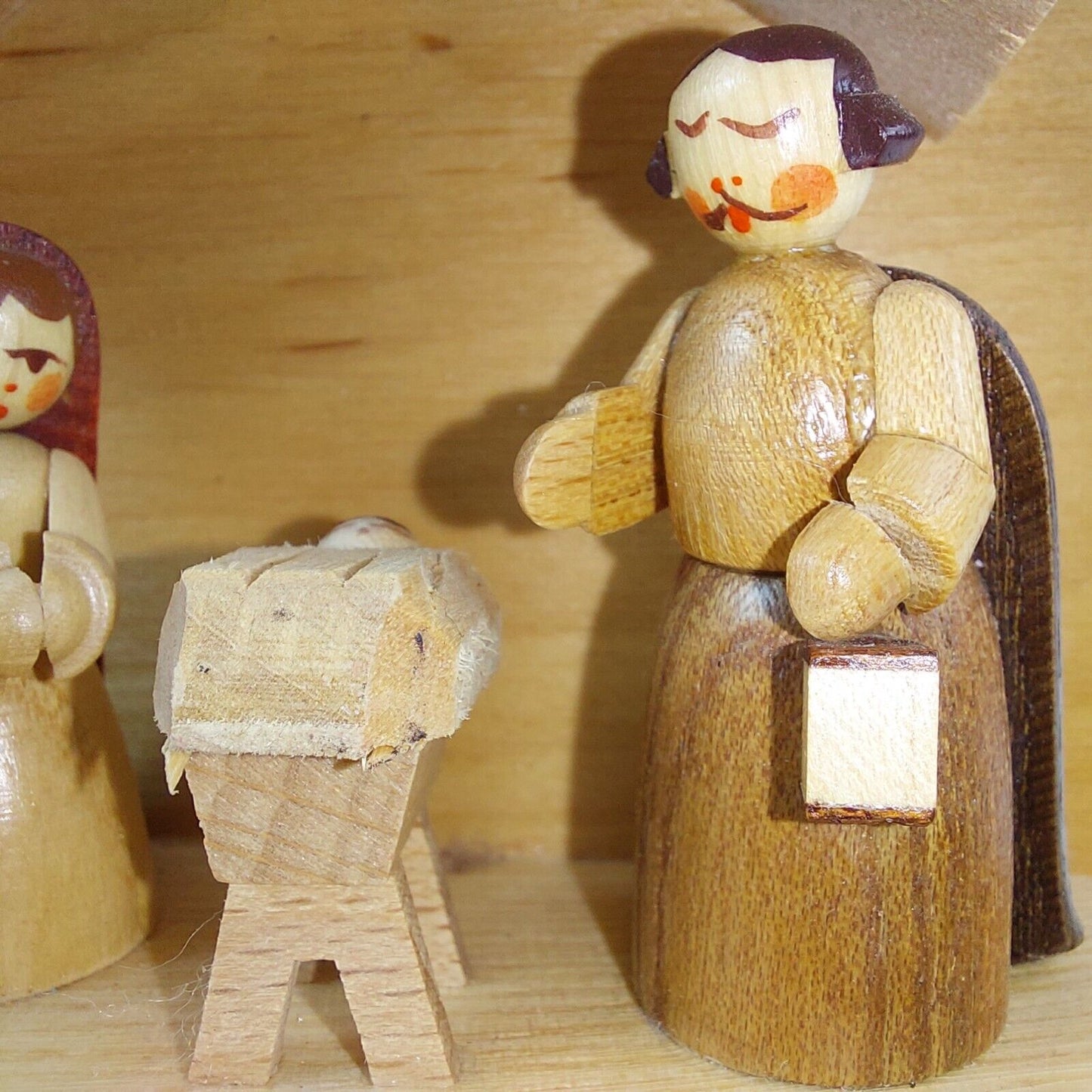 Glässer Richard Erzgebirge Wood Nativity Set Oriental- German made-Candle holder