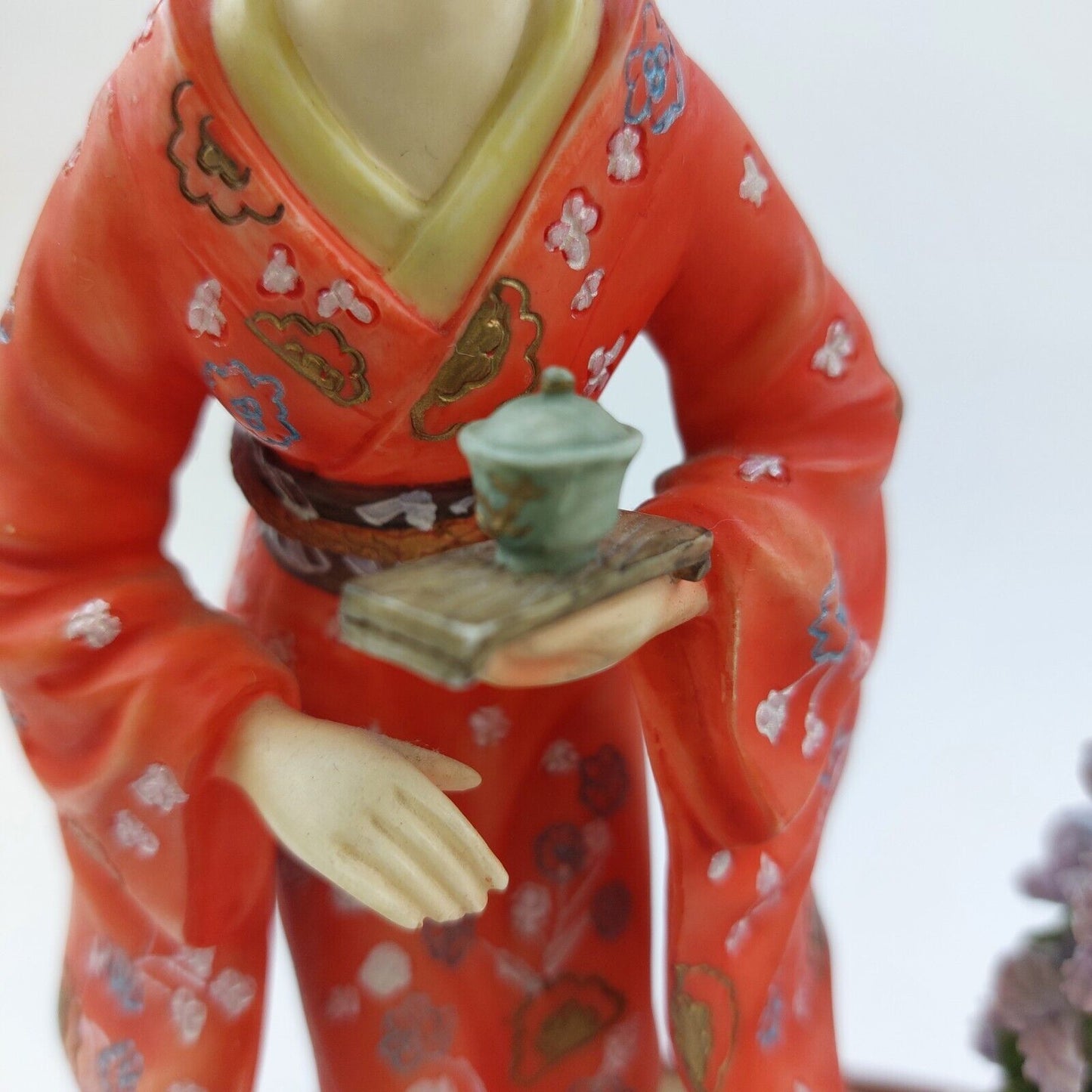 The Leonardo Collection RARE Geisha Figurine 1995 Red Kimono Collectible