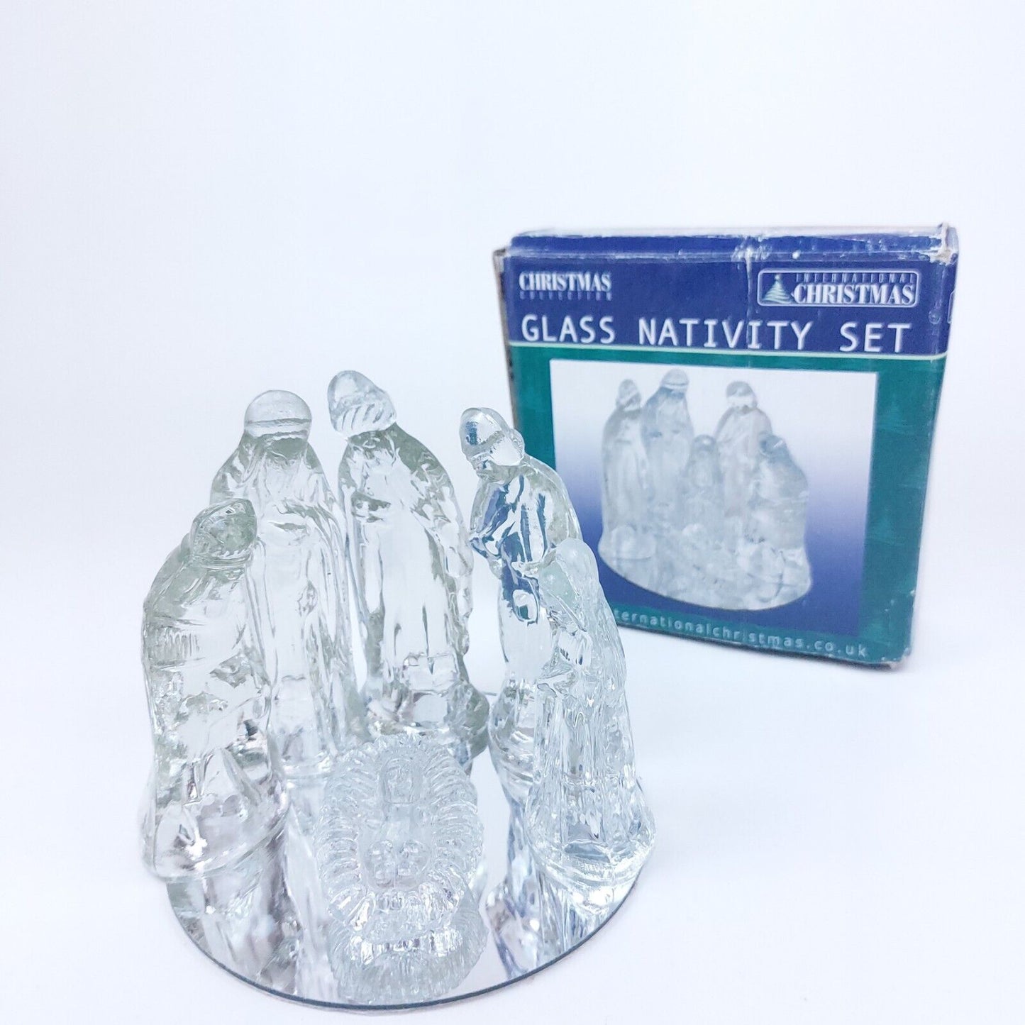 Christmas Glass Nativity Set, Complete Collection in Original Box,Good Condition