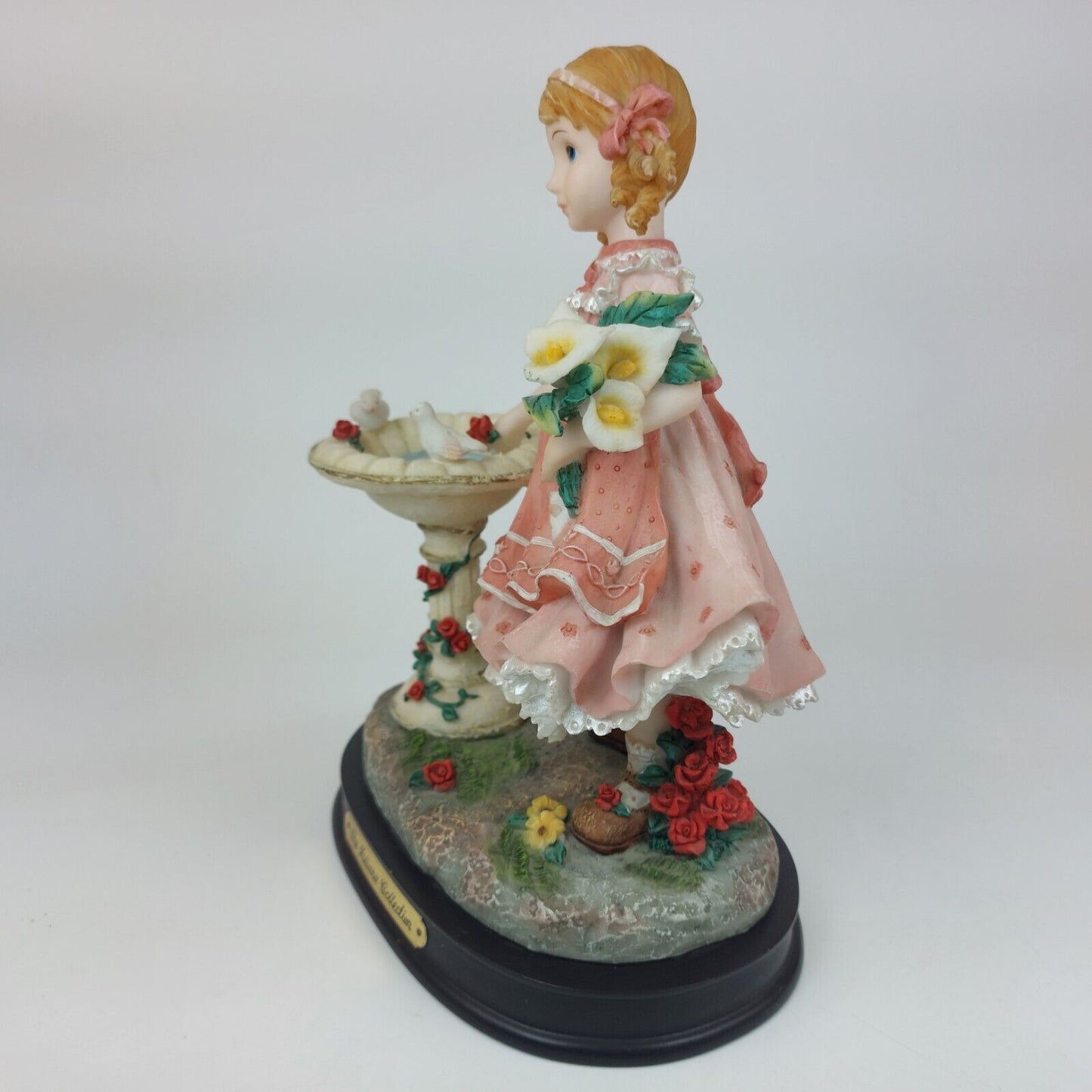 Juliana Collection Decorative Figurine Girl with Doves Porcelain Pink Dress