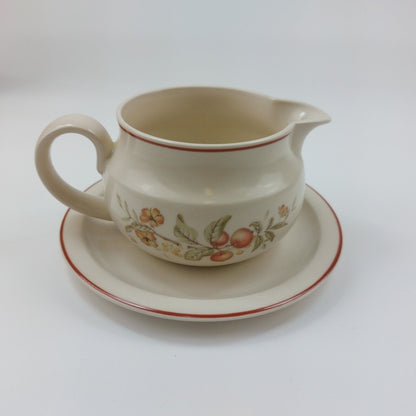 Vintage 1987 Marks and Spencer St Michael Country Blossom Gravy Boat & Saucer