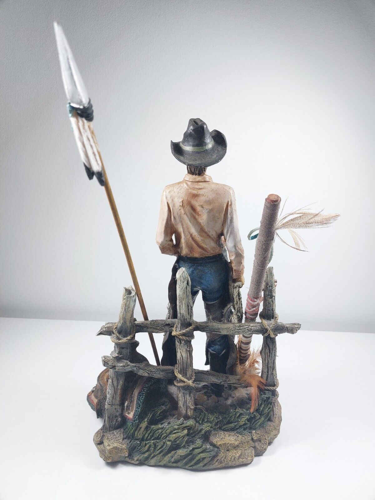 Rare Cowboy Western Figurine - Detailed Resin Sculpture, Excellent Condition