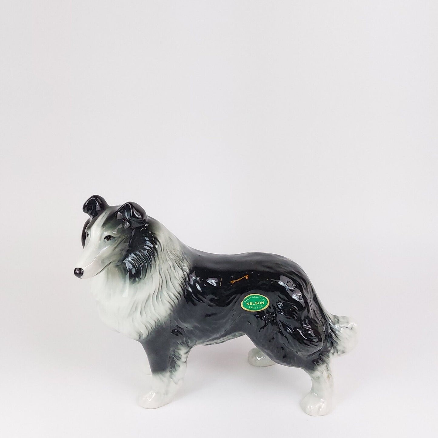 Vintage Nelson Staffordshire Ceramic Collie Figurine - 1960s Collie