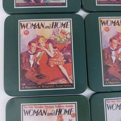 Woman and Home Magazine Reproduction Coasters Set, 6 Pieces with Vintage Designs