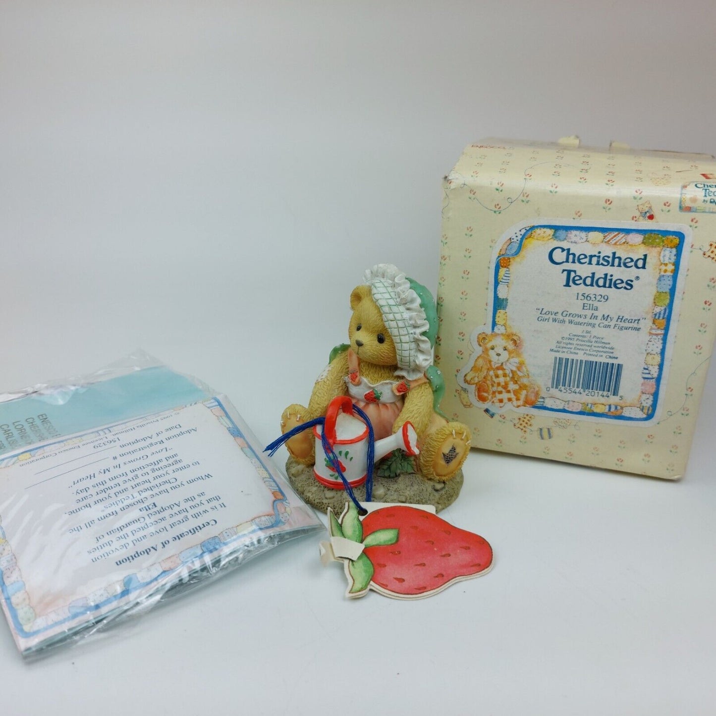 Cherished Teddies Ella 'Love Grows In My Heart' Collectible Figurine - 1995