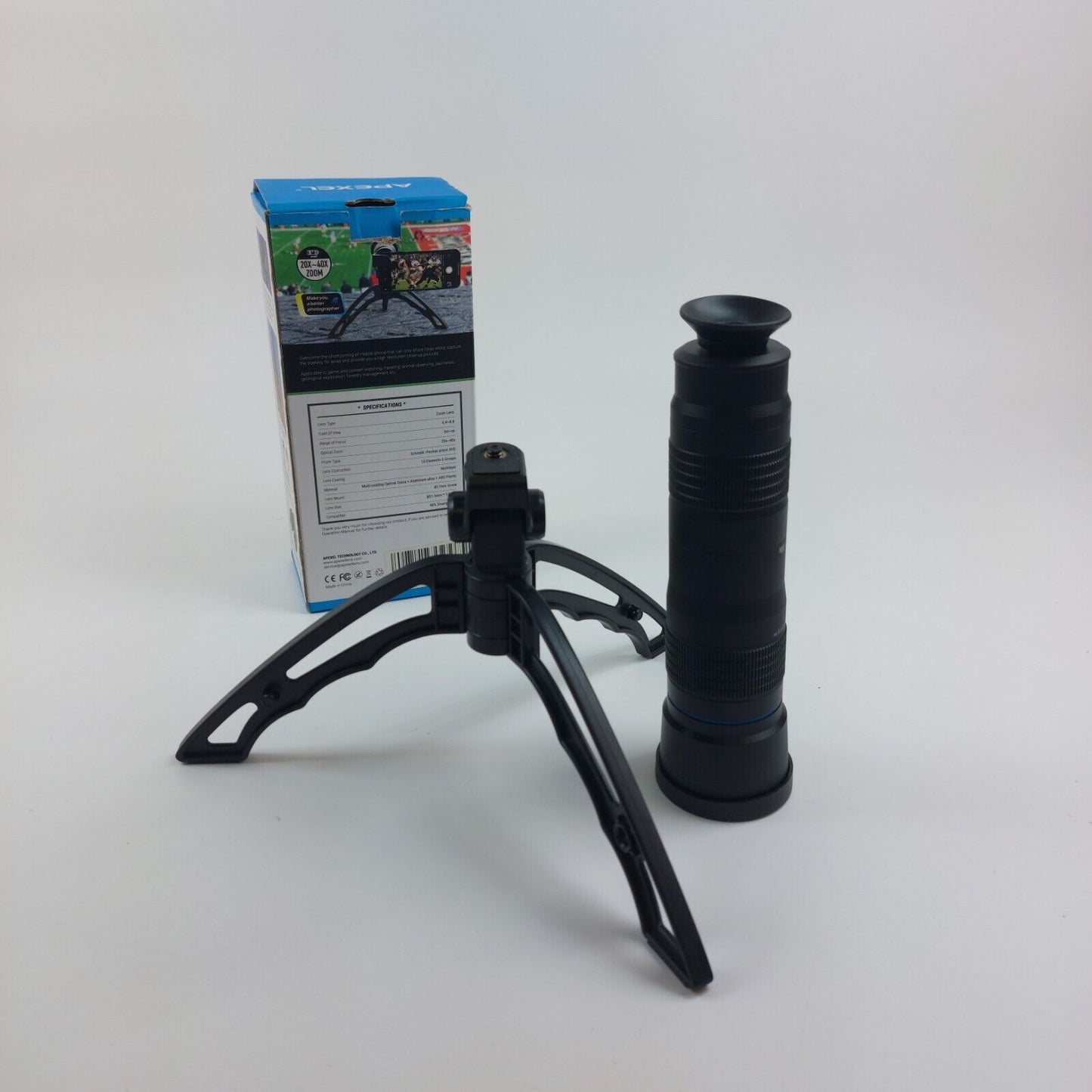 Apexel 20x-40x Zoom Smartphone Lens with Tripod - High-Resolution Photography