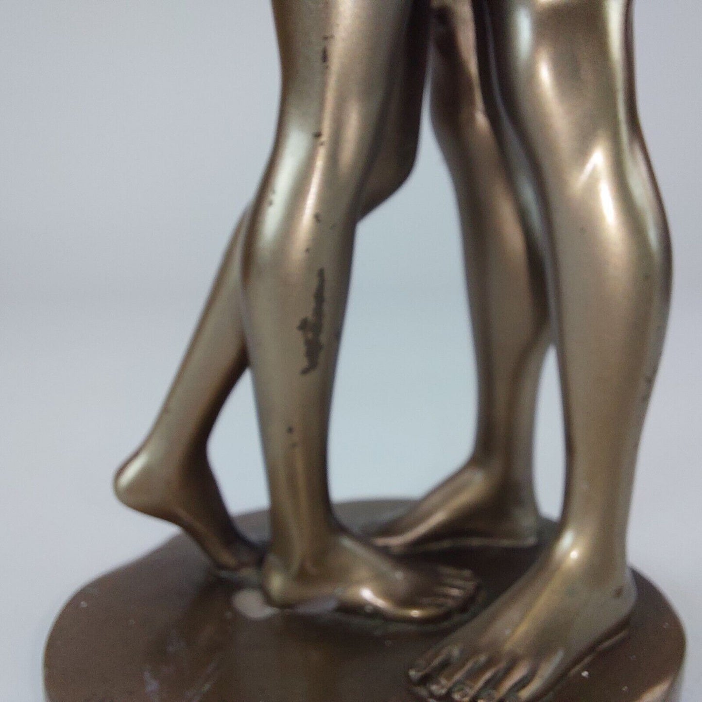 Bronze Effect Resin Embracing Couple Nude Sculpture