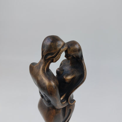 ABSTRACT BRONZE SCULPTURE OF AN EMBRACING COUPLE, Love Sculpture, Gift For Gf,bf