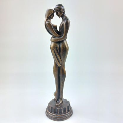 ABSTRACT BRONZE SCULPTURE OF AN EMBRACING COUPLE, Love Sculpture, Gift For Gf,bf