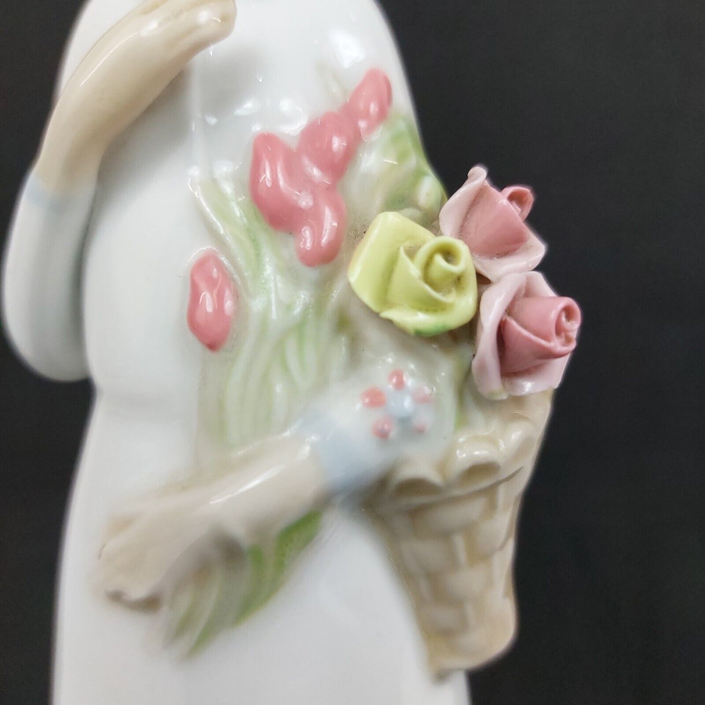 Cuart De Poblet Porcelain Lady with Roses Figurine, Valencia