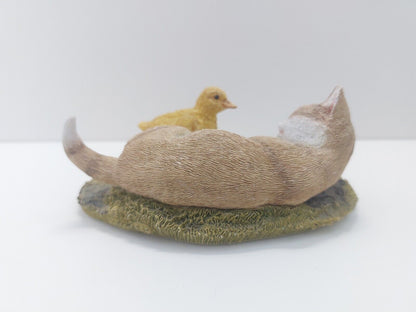 Sherratt & Simpson Kitten with Ducking Figurine /Ornament Hand Printed & Crafted