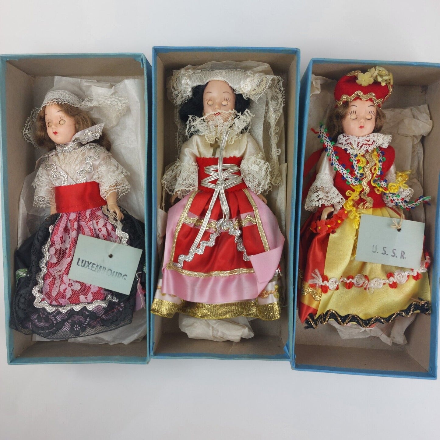 Corrine's Brides Of All Nations , 3× Bride Dolls, Costumed Hand Finished, USSR..