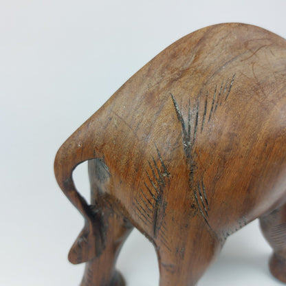 Hand Carved Wooden Elephant Figurine Good Condition Decorative Collectible