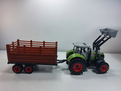 Agricultural Tractor  with Trailer  1:16 Scale - Zhong Sheng 950, Green and Red