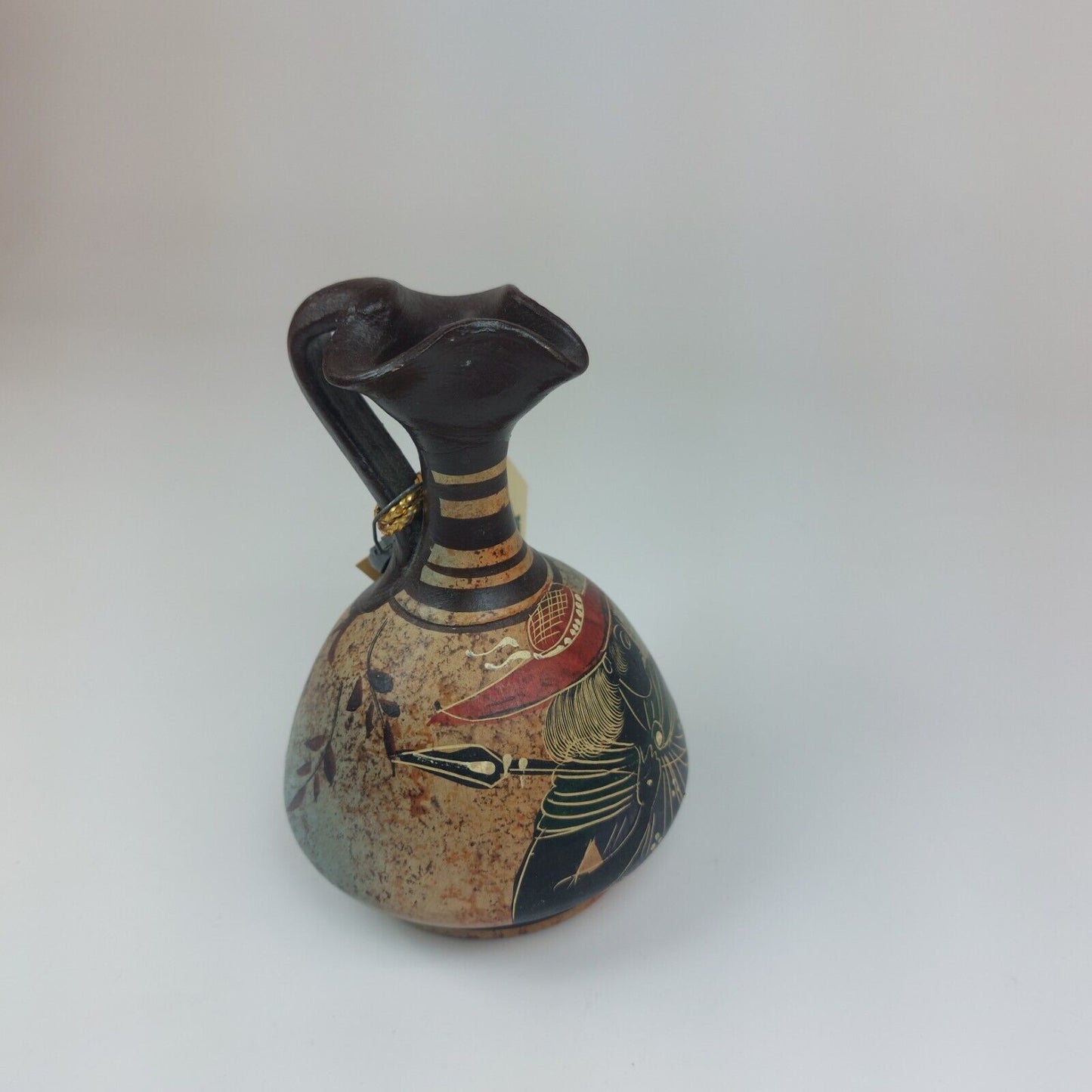 Handmade Greek Pottery Vase 10cm – Museum Replica, Hand-Painted Traditional Art