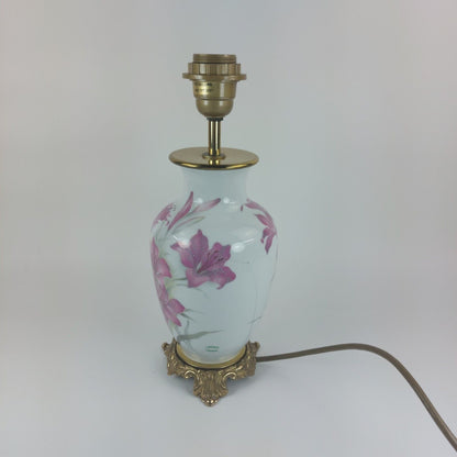 Vintage Limoges France Hand Painted Porcelain Brass Table Lamp Artist Signed35cm