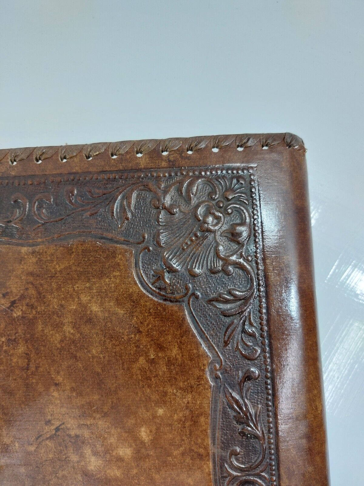 Hand-Painted Photography Embossed Leather Photo Album - Handmade Vintage Venice