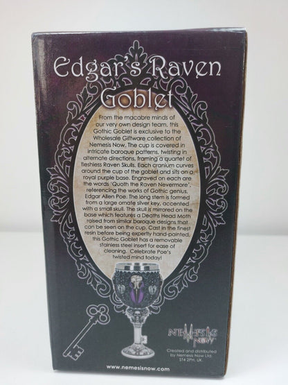 Edgar's Raven Goblet  Nemesis Now Gothic Drinking Chalice - 7"