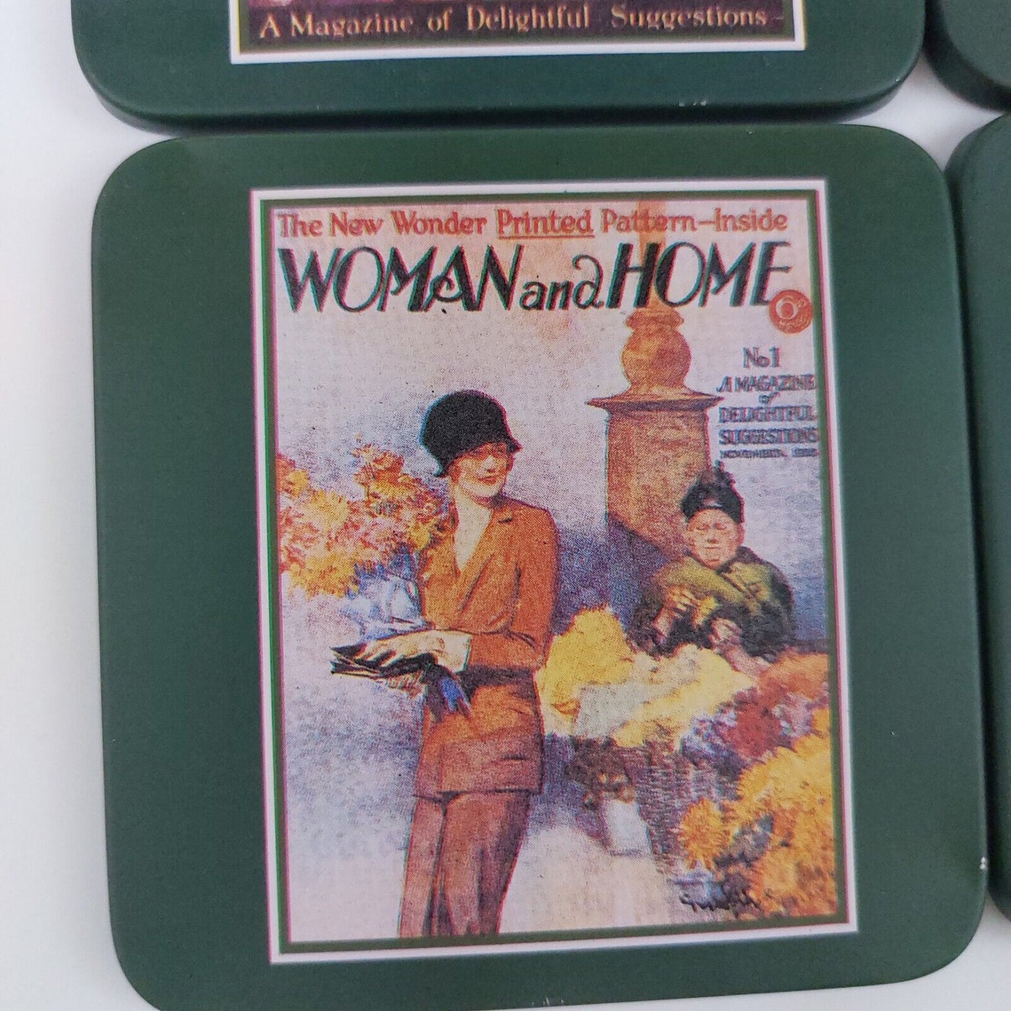 Woman and Home Magazine Reproduction Coasters Set, 6 Pieces with Vintage Designs