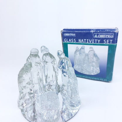 Christmas Glass Nativity Set, Complete Collection in Original Box,Good Condition