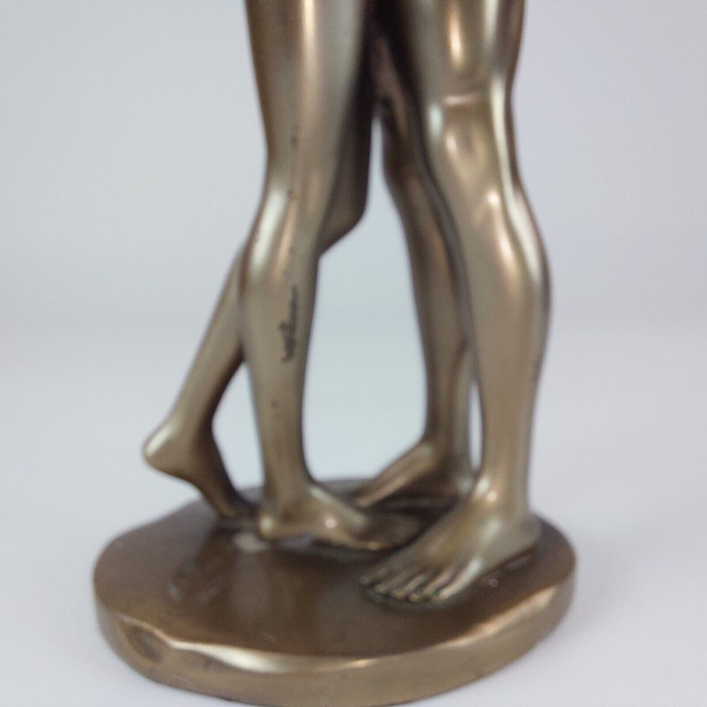 Bronze Effect Resin Embracing Couple Nude Sculpture