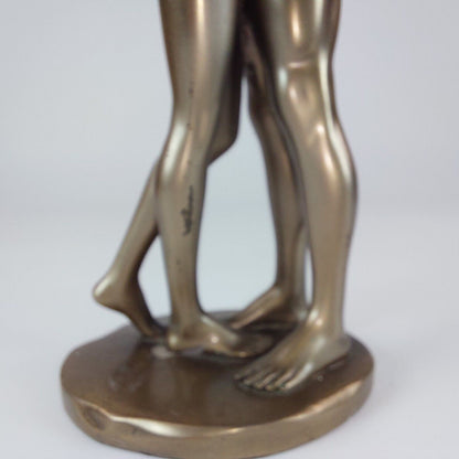 Bronze Effect Resin Embracing Couple Nude Sculpture