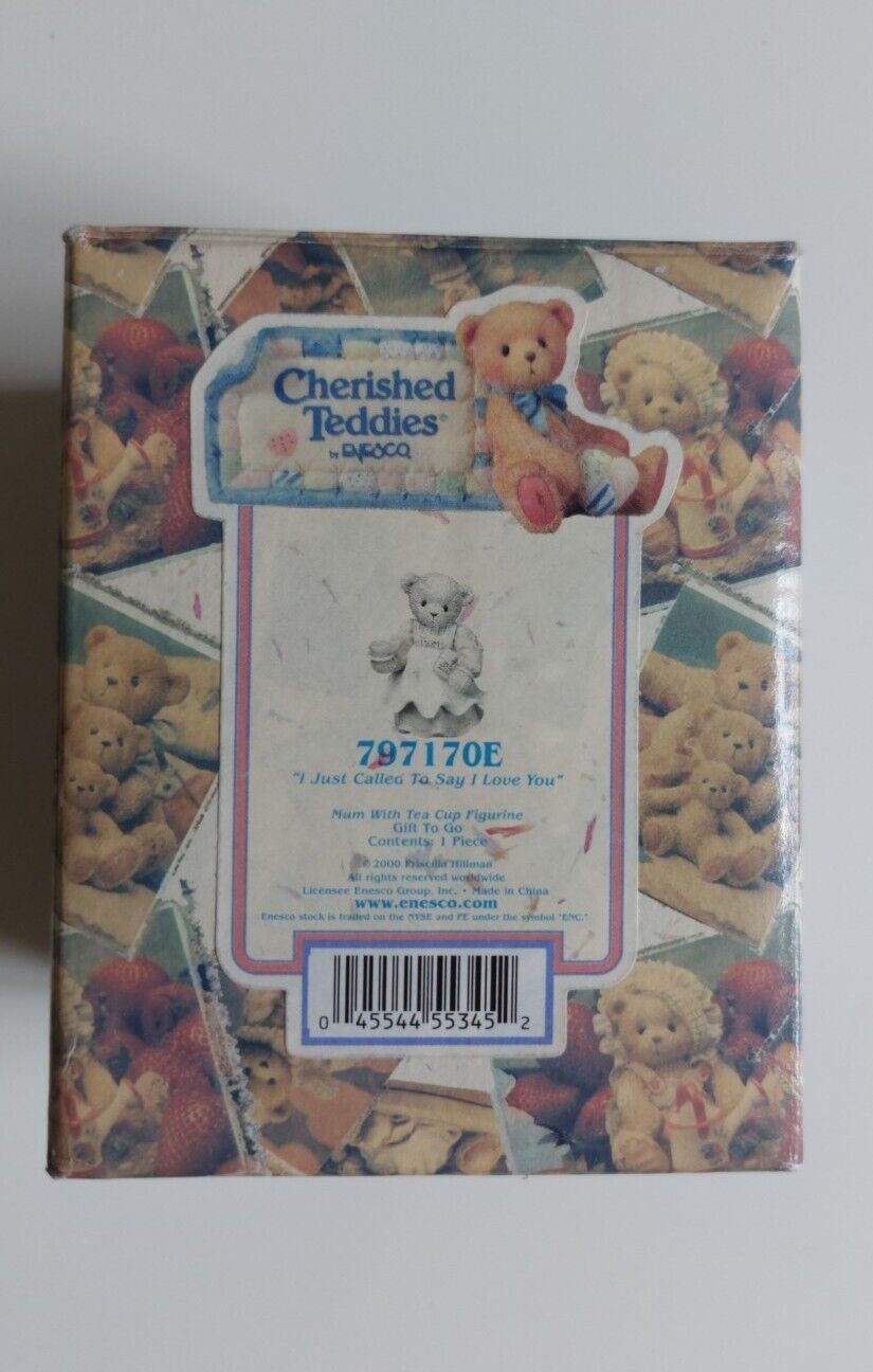 Cherished Teddies "I Just Called To Say I Love You" Figurine - Boxed with Cert.