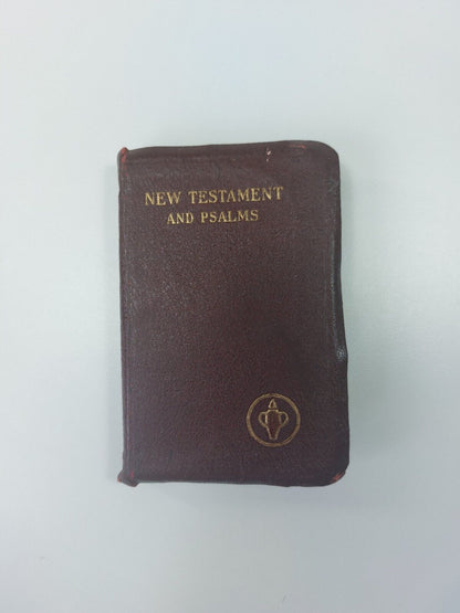 1961 Leatherbound Gideons New Testament & Psalms - Antique Collectible Bible