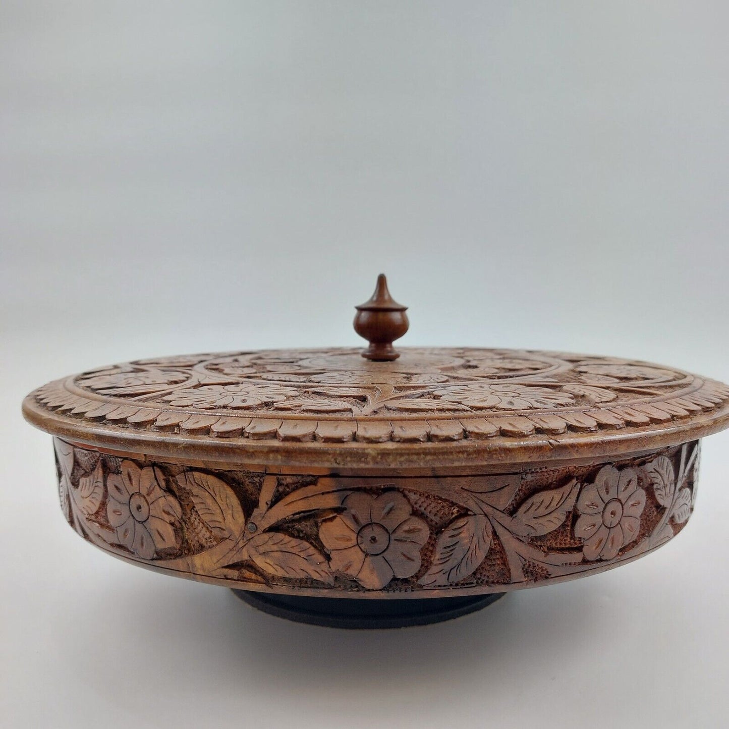 Handcrafted Carved Wooden Box with Lid Breakfast & Decorative Multipurpose