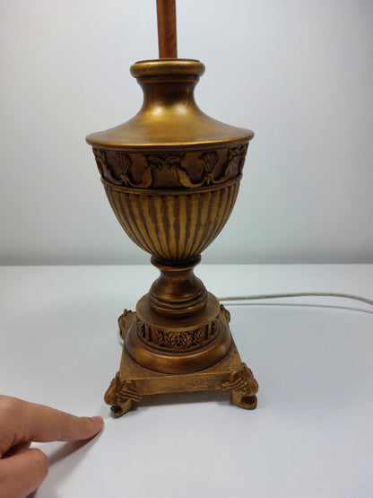 Vintage Gold / Gilt Resin table lamp, 40cm. Tested, See The Pictures, Demaged