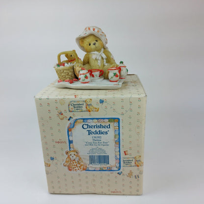 Cherished Teddies 'Cozy Tea For Two' Figurine 1995 - Original box & Certificate