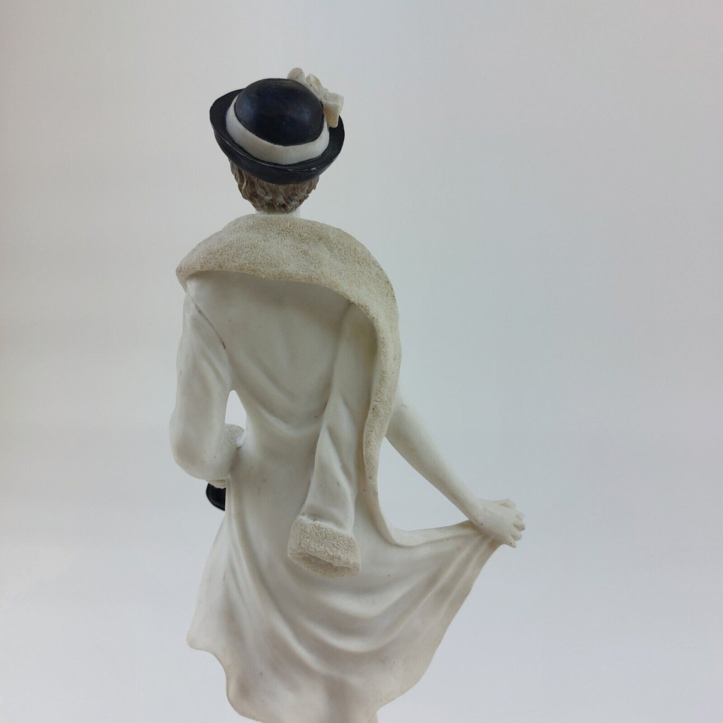 Art Deco Elegant Lady Figurine "Sheila" with Coat, Hat, and Bag - 11.75" - white