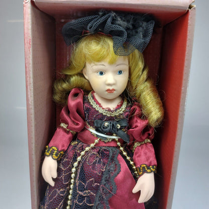 2 Dolls Full Body Porcelain Doll, Original Box, Articles Handmade Victorian Doll