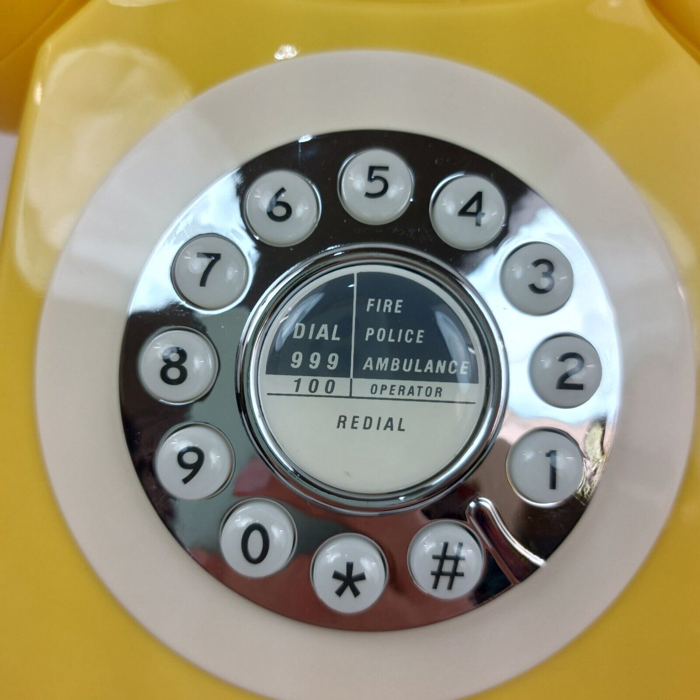 IRISVO Retro Yellow Corded Home Phone - Classic Dial