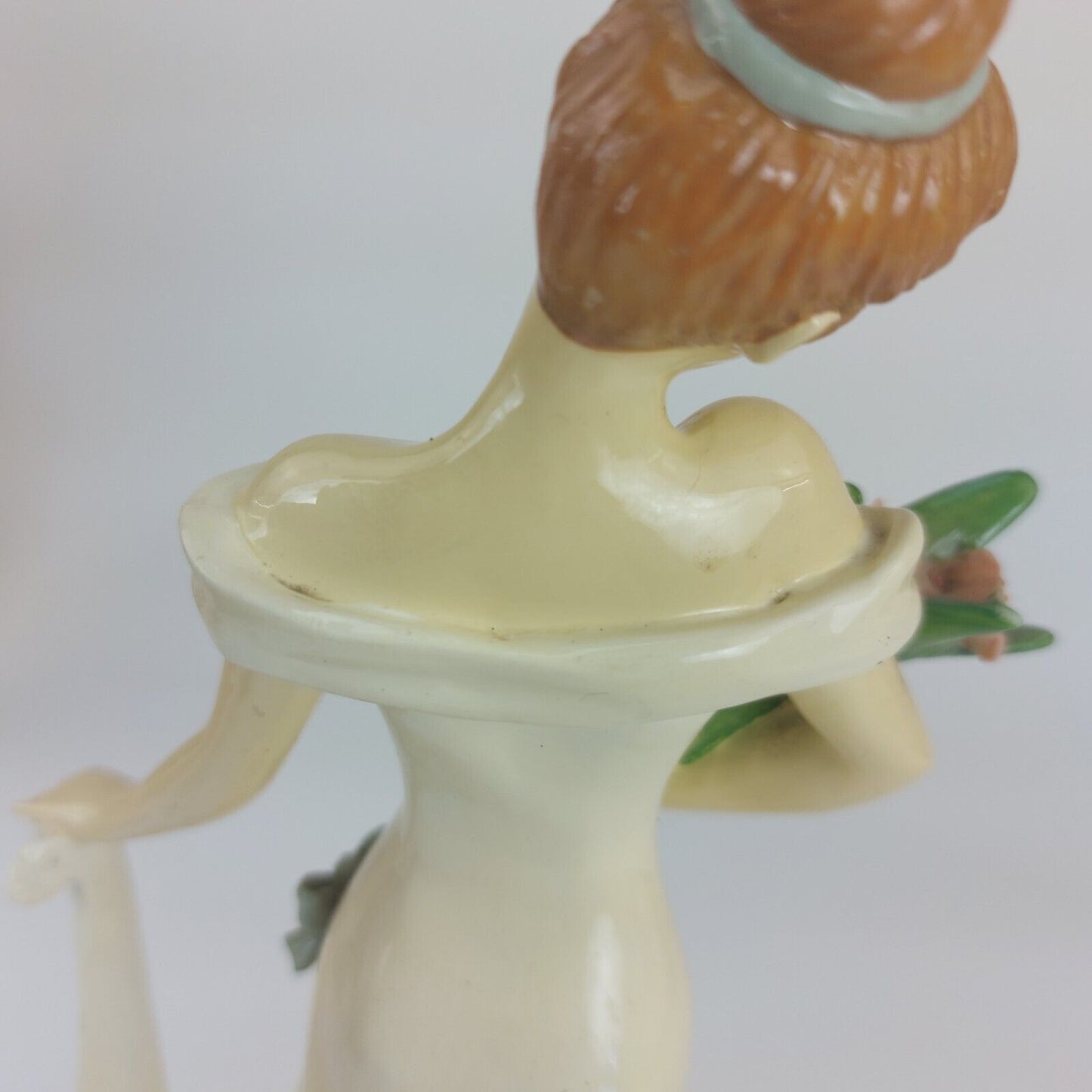 Rare Elegant Vintage Ceramic Figurine, Lady with Flowers, Good Condition