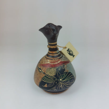 Handmade Greek Pottery Vase 10cm – Museum Replica, Hand-Painted Traditional Art