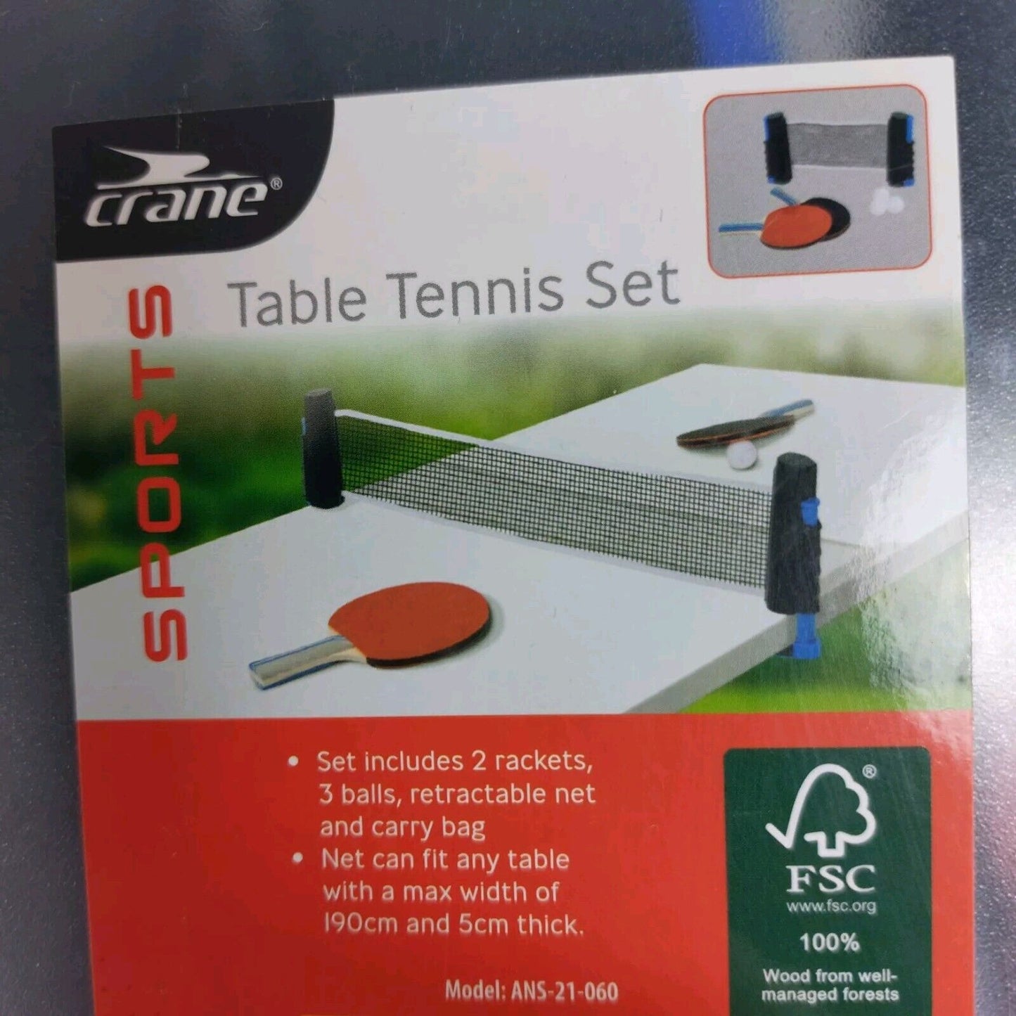 Crane Sports Table Tennis Set - Portable with Carry Bag