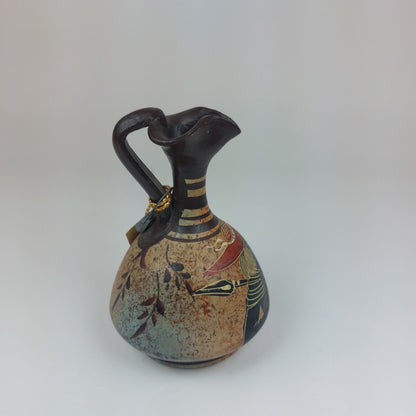 Handmade Greek Pottery Vase 10cm – Museum Replica, Hand-Painted Traditional Art