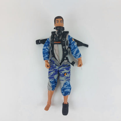 Action Man Adventure Figure -with Partial Parachute Harness in Camo -1990s