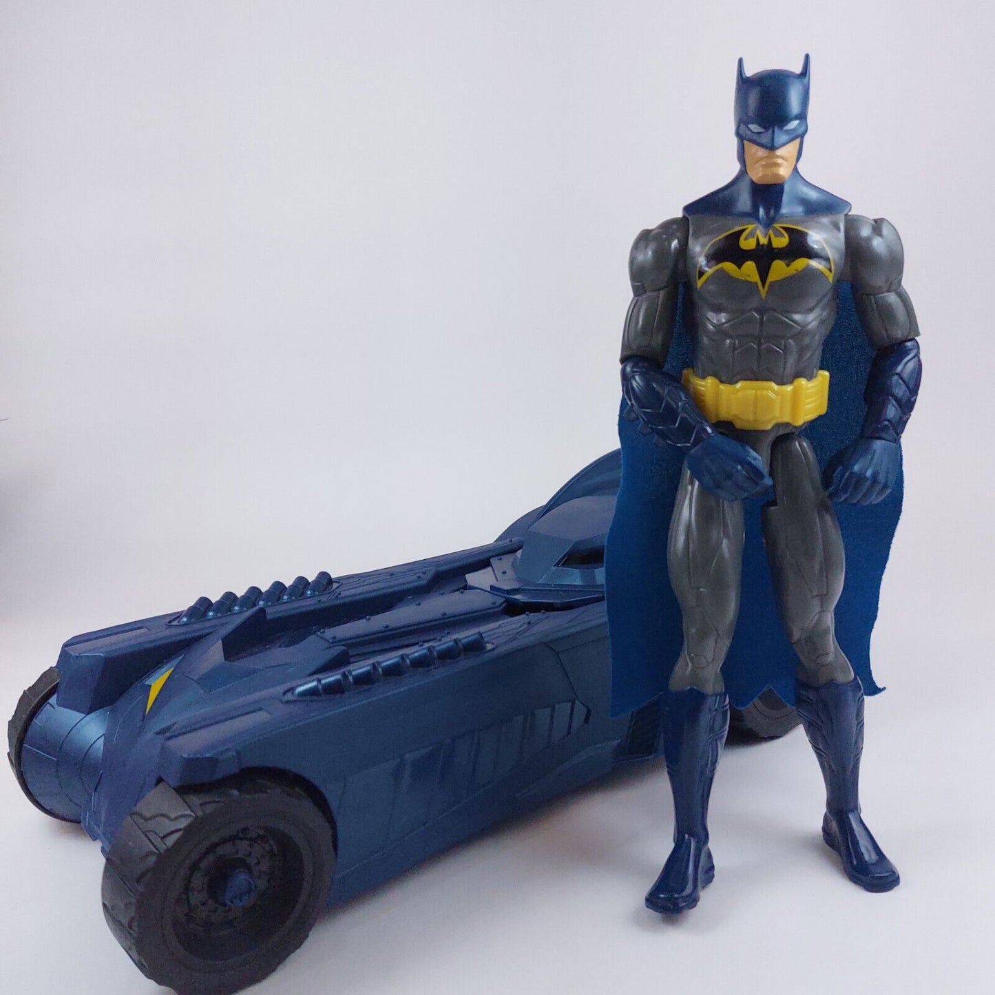 Classic Batman 12" Action Figure, Mattel, Justice League + Spin Master 16" Blue