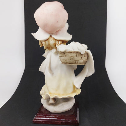 1984 Giuseppe Armani Pink Hat Girl with Basket Figurine - Florence Collectible